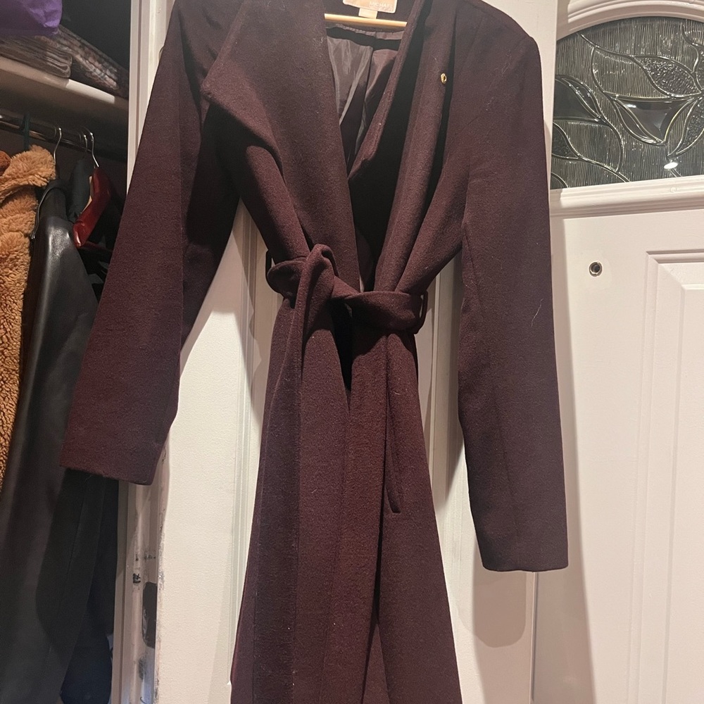 MICHAEL Michael Kors Deep Wine Pea Coat